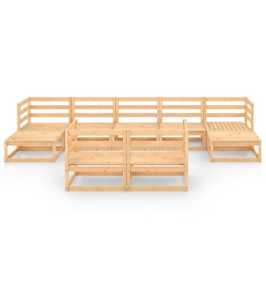 9-tlg. Garten-Lounge-Set Massivholz Kiefer