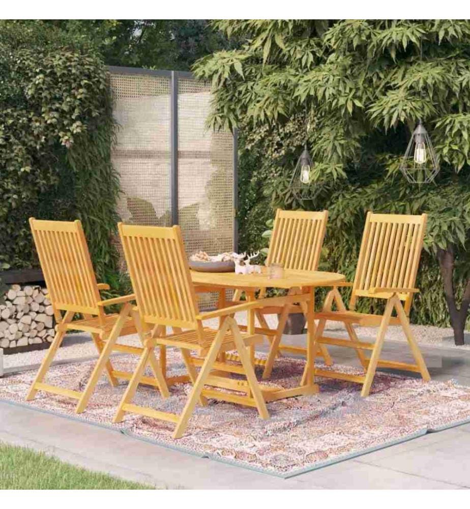 Salon de jardin 5 pcs Bois de teck massif