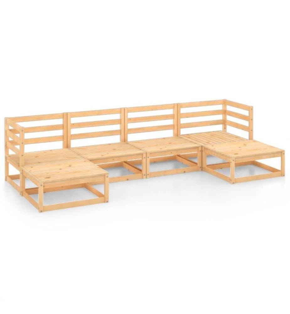 6-tlg. Garten-Lounge-Set Massivholz Kiefer