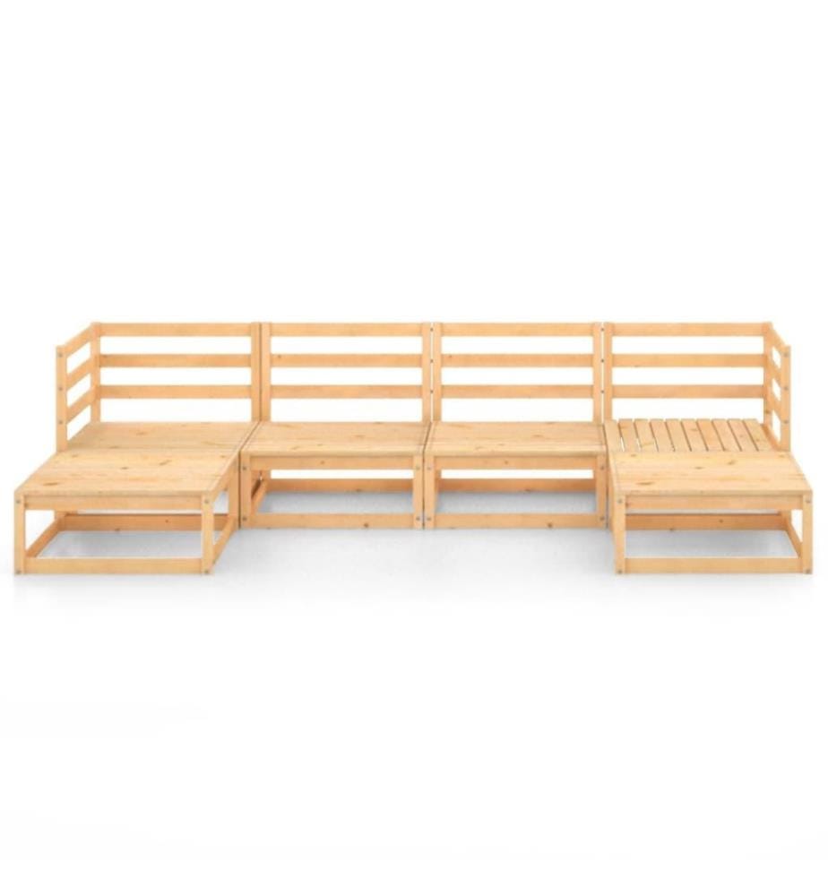 6-tlg. Garten-Lounge-Set Massivholz Kiefer