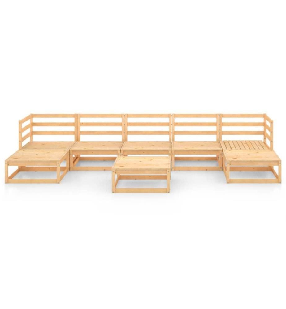 8-tlg. Garten-Lounge-Set Massivholz Kiefer