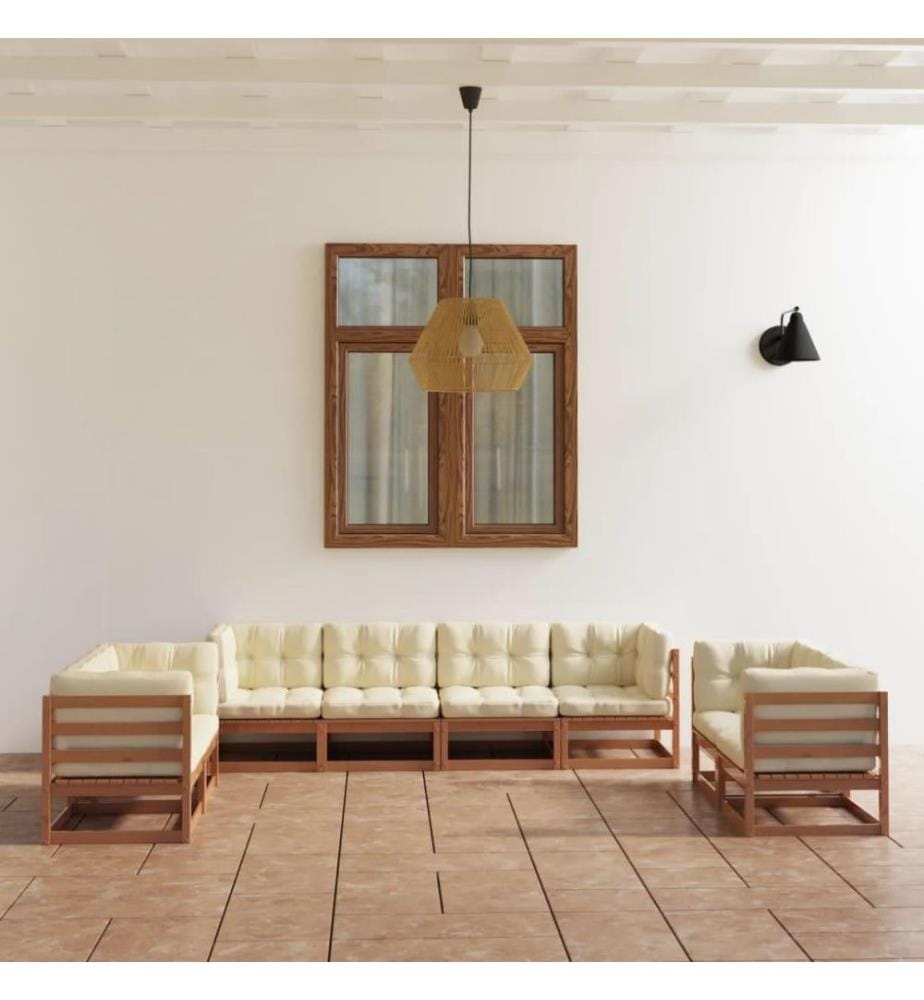 8-tlg. Garten-Lounge-Set mit Kissen Kiefer MassivholzvidaXL