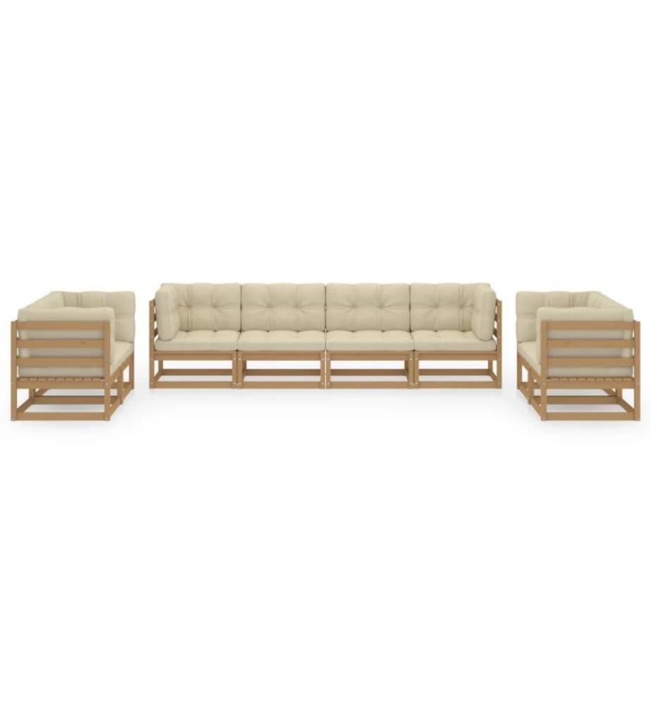 8-tlg. Garten-Lounge-Set mit Kissen Kiefer MassivholzvidaXL