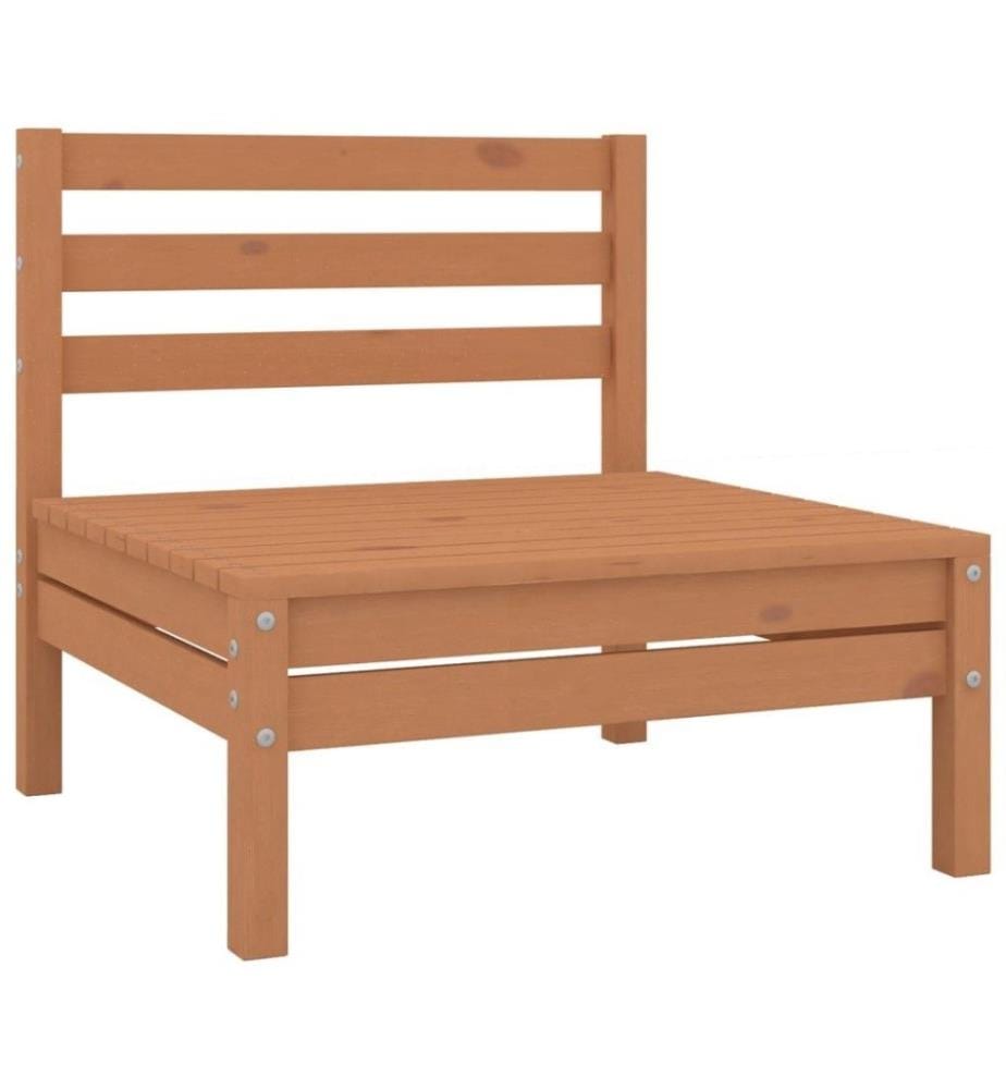 Salon de jardin 4 pcs Marron miel Bois de pin massif