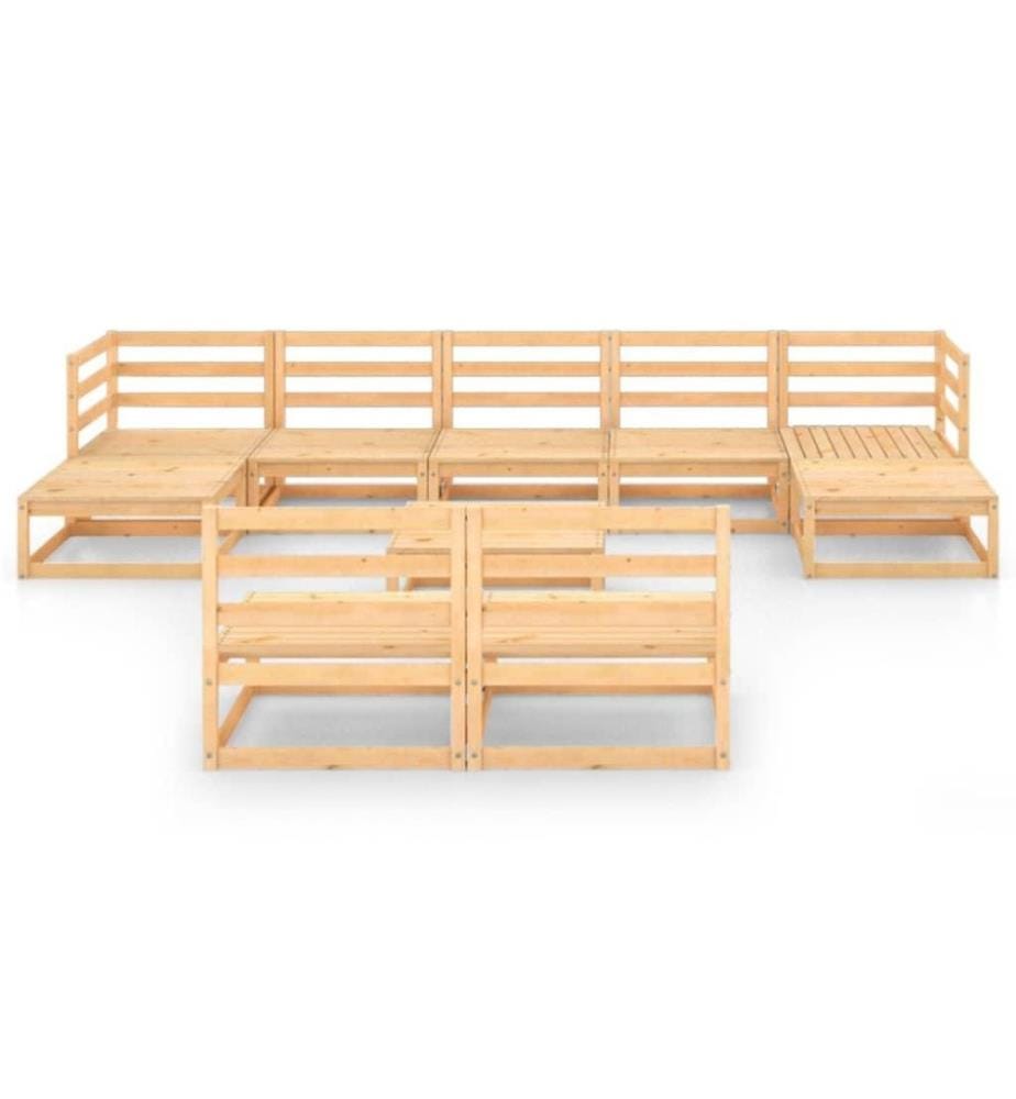 10-tlg. Garten-Lounge-Set Massivholz Kiefer