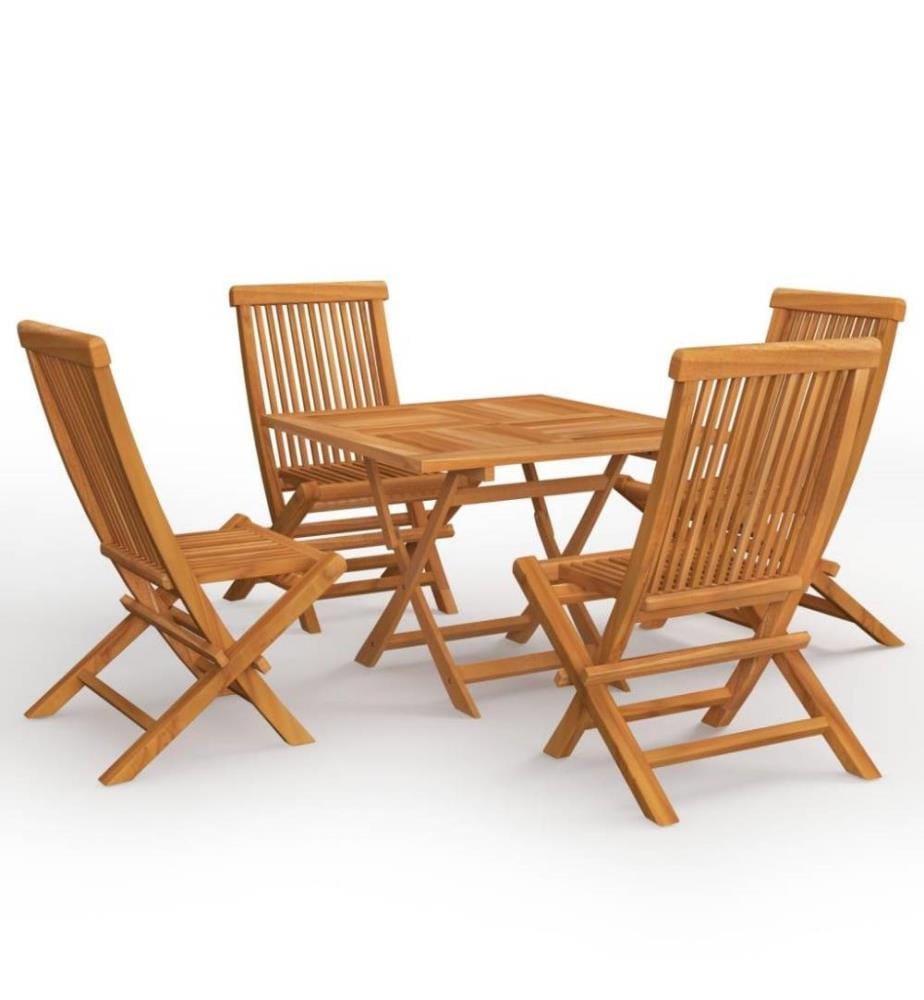 Salon de jardin 5 pcs Bois de teck massif