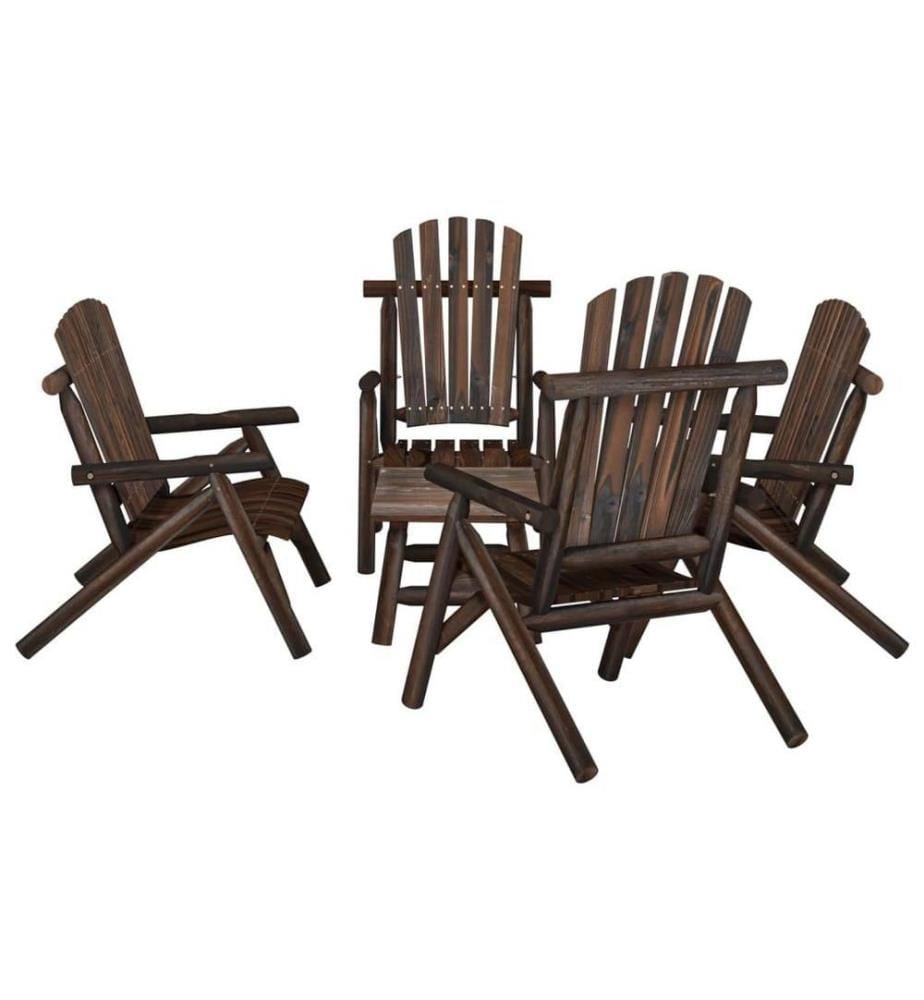 Ensemble de salon de jardin 5 pcs bois massif d'épicéa