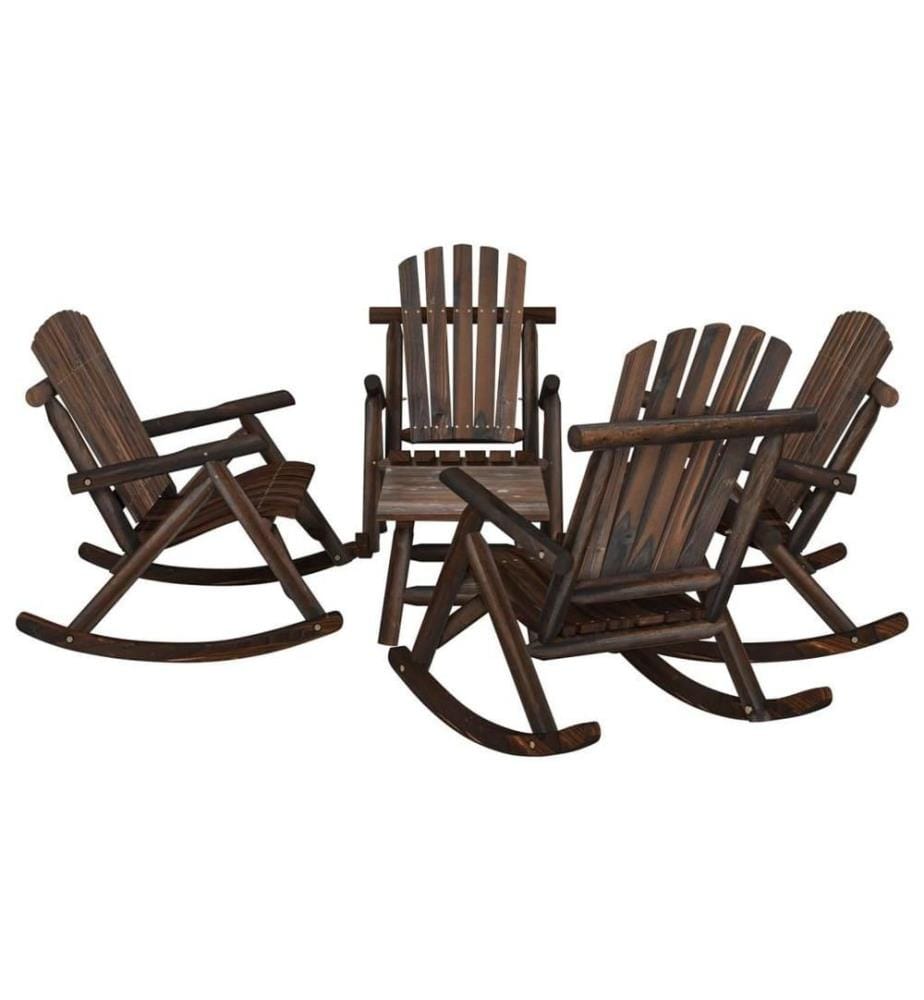 Ensemble de salon de jardin 5 pcs bois massif d'épicéa