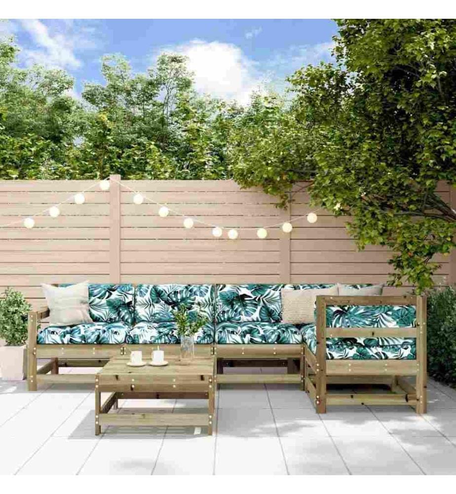 6-tlg. Garten-Lounge-Set mit Kissen Imprägniertes Kiefernholz