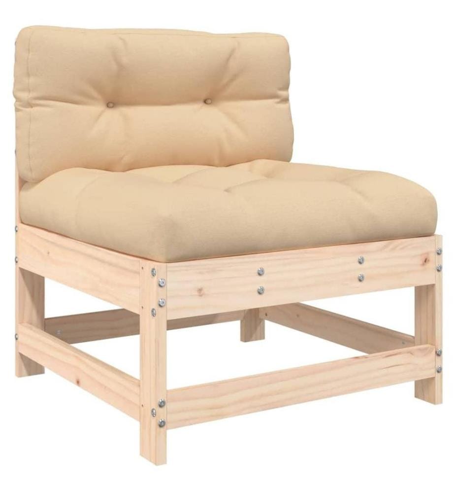 7-tlg. Garten-Lounge-Set mit Kissen Massivholz