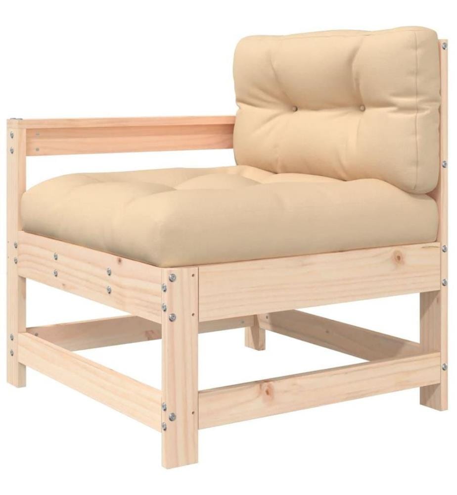 4-tlg. Garten-Lounge-Set mit Kissen Massivholz