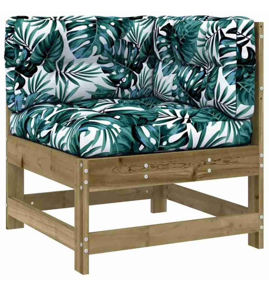 4-tlg. Garten-Lounge-Set mit Kissen Kiefernholz Imprägniert