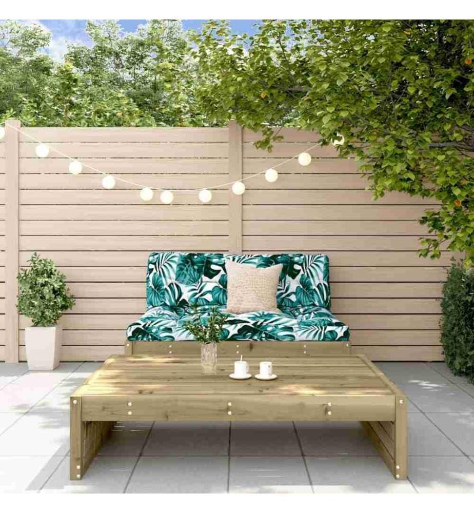 Salon de jardin 2 pcs avec coussins bois de pin imprégné