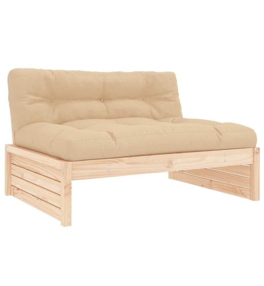 6-tlg. Garten-Lounge-Set mit Kissen Massivholz