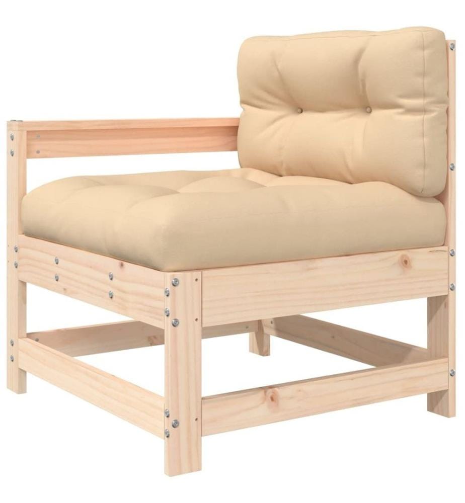 5-tlg. Garten-Lounge-Set mit Kissen Massivholz