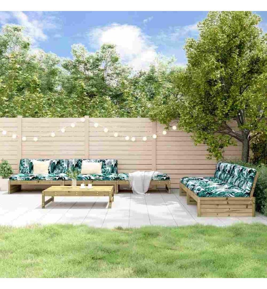 6-tlg. Garten-Lounge-Set mit Kissen Imprägniertes Kiefernholz