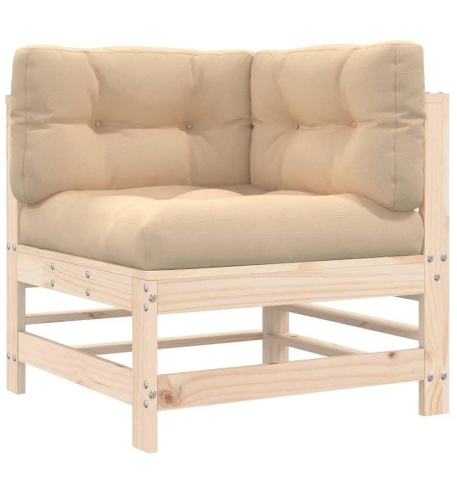 5-tlg. Garten-Lounge-Set mit Kissen Massivholz