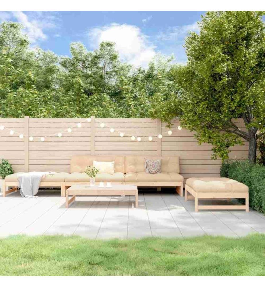 5-tlg. Garten-Lounge-Set mit Kissen Massivholz