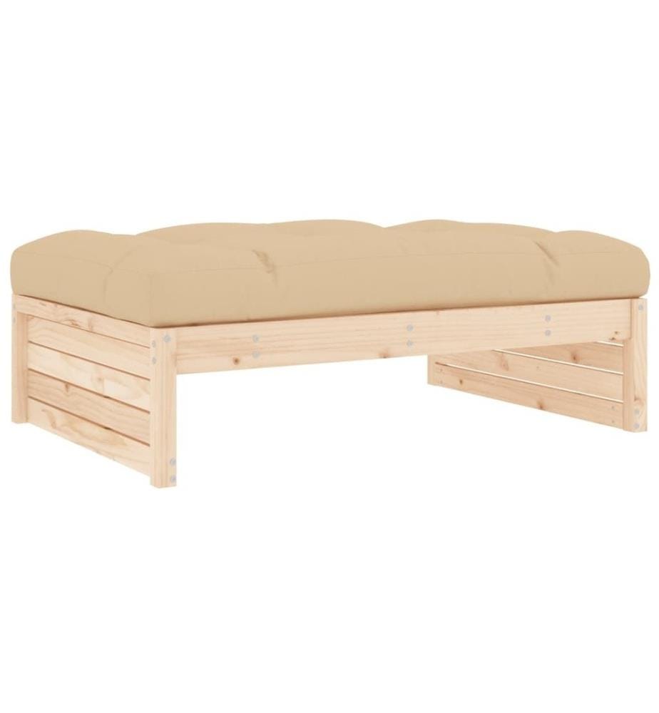 4-tlg. Garten-Lounge-Set mit Kissen Massivholz