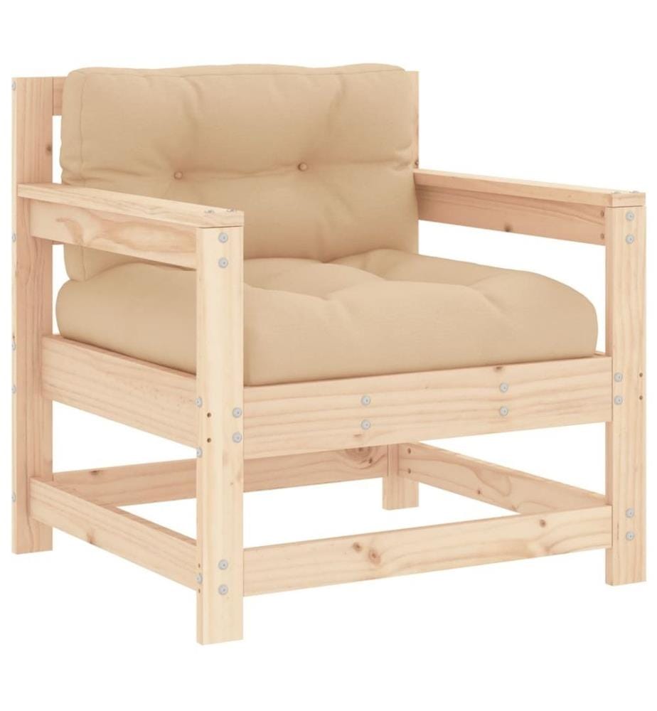 7-tlg. Garten-Lounge-Set mit Kissen Massivholz