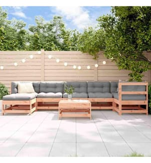 8-tlg. Garten-Lounge-Set mit Kissen Massivholz Douglasie
