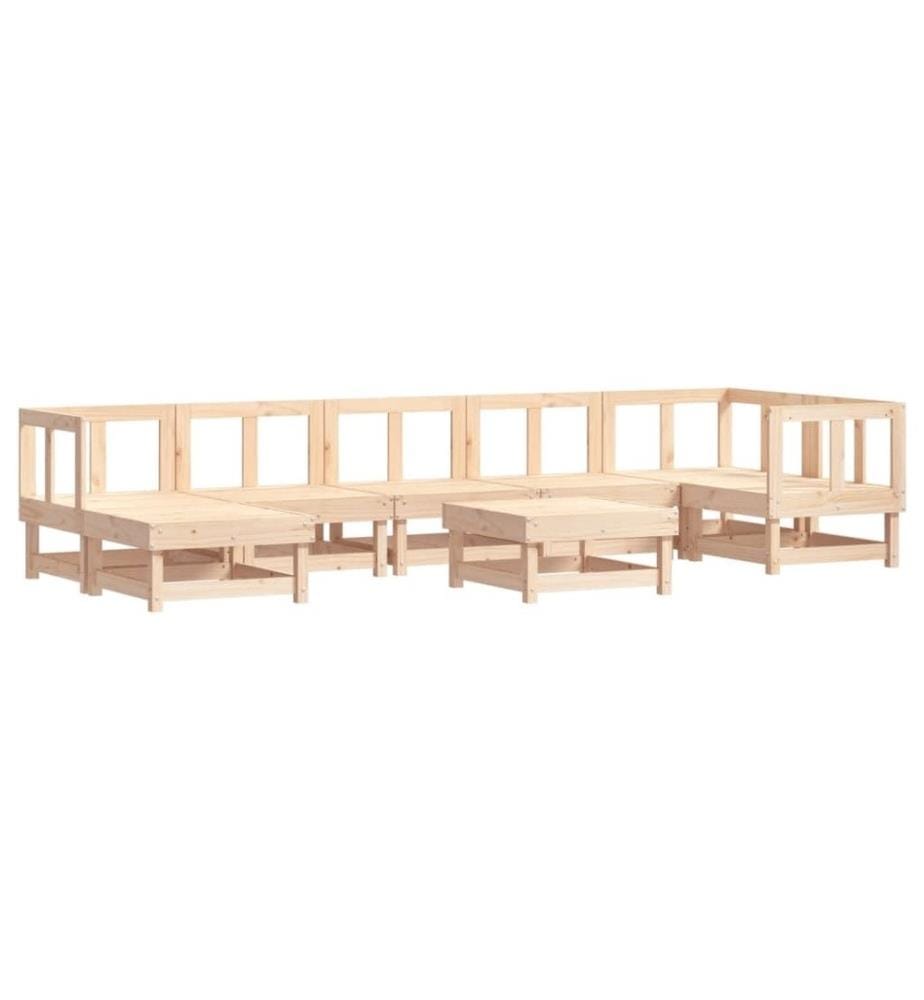 8-tlg. Garten-Lounge-Set mit Kissen Massivholz
