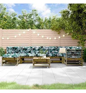 8-tlg. Garten-Lounge-Set mit Kissen Imprägniertes Kiefernholz