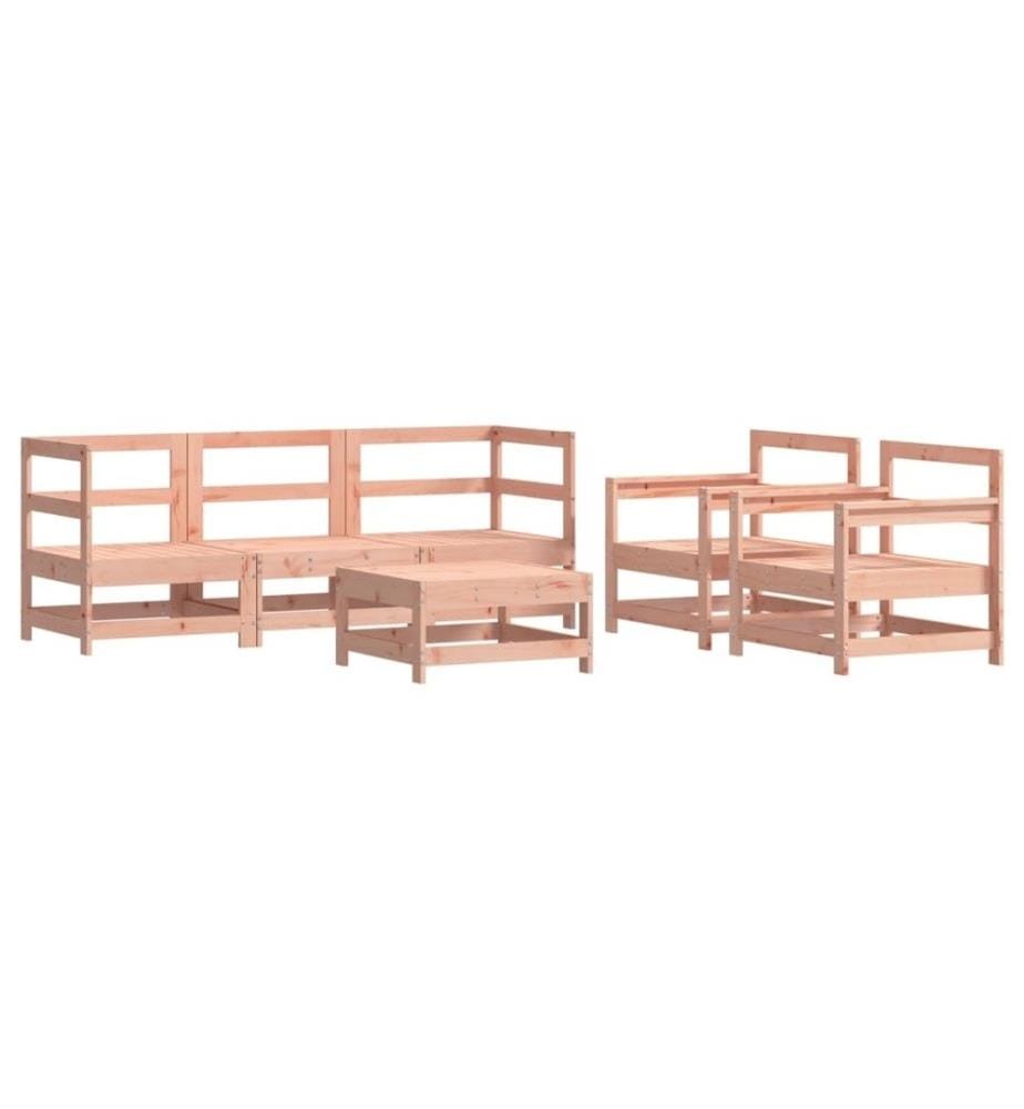 6-tlg. Garten-Lounge-Set mit Kissen Massivholz Douglasie