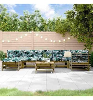 8-tlg. Garten-Lounge-Set mit Kissen Imprägniertes Kiefernholz