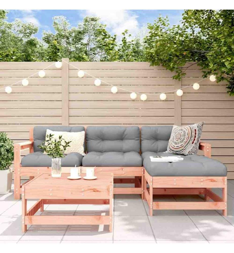 5-tlg. Garten-Lounge-Set Massivholz Douglasie