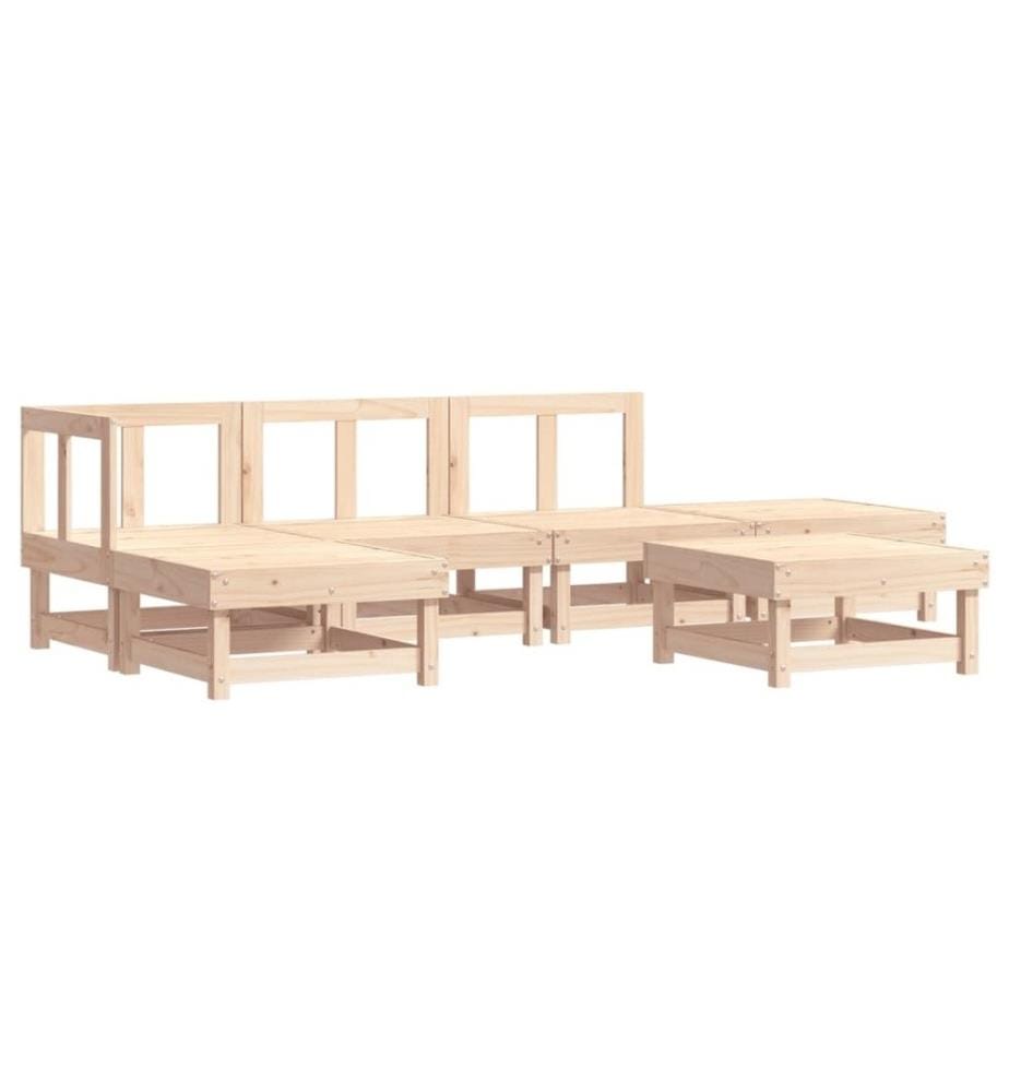 6-tlg. Garten-Lounge-Set Massivholz Kiefer