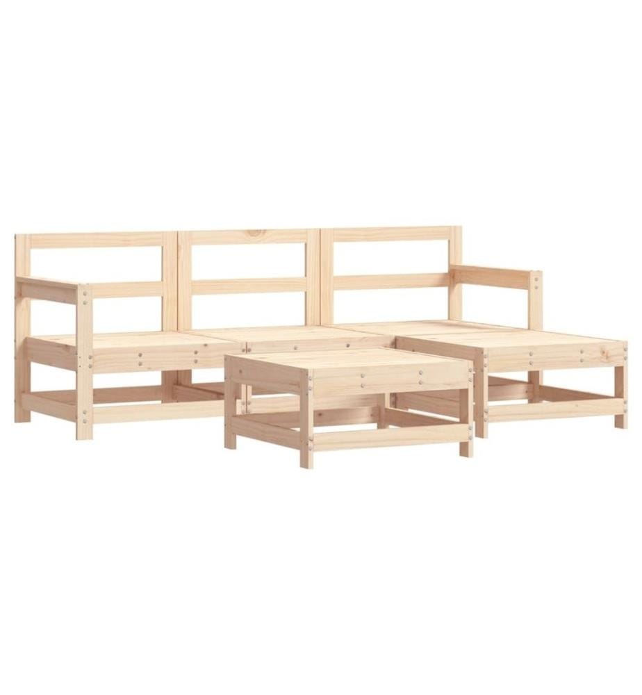 5-tlg. Garten-Lounge-Set Massivholz Kiefer