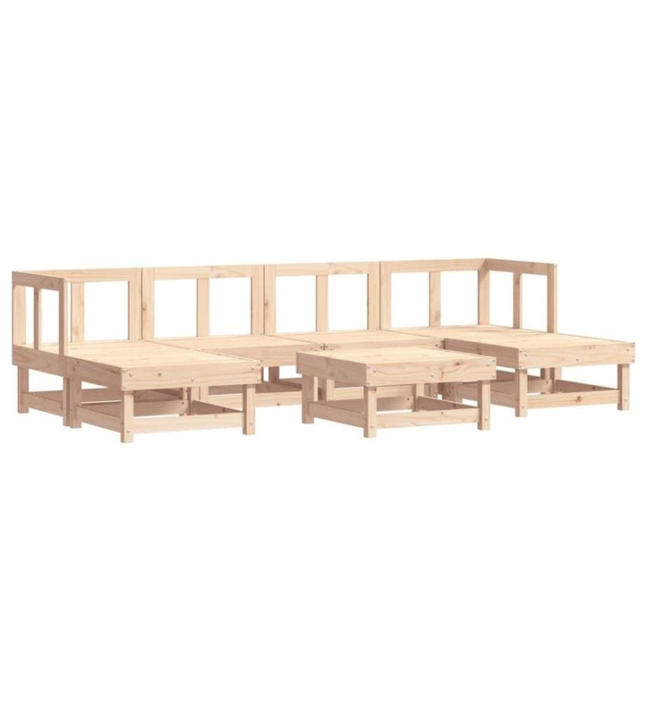 7-tlg. Garten-Lounge-Set Massivholz Kiefer