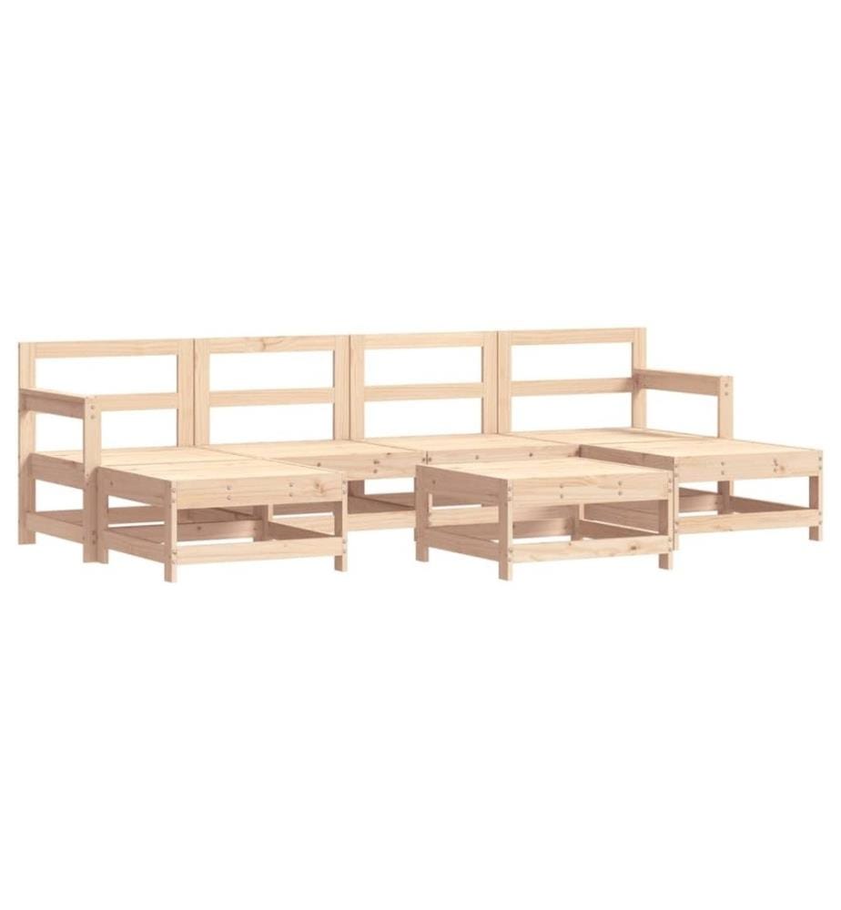 7-tlg. Garten-Lounge-Set Massivholz Kiefer