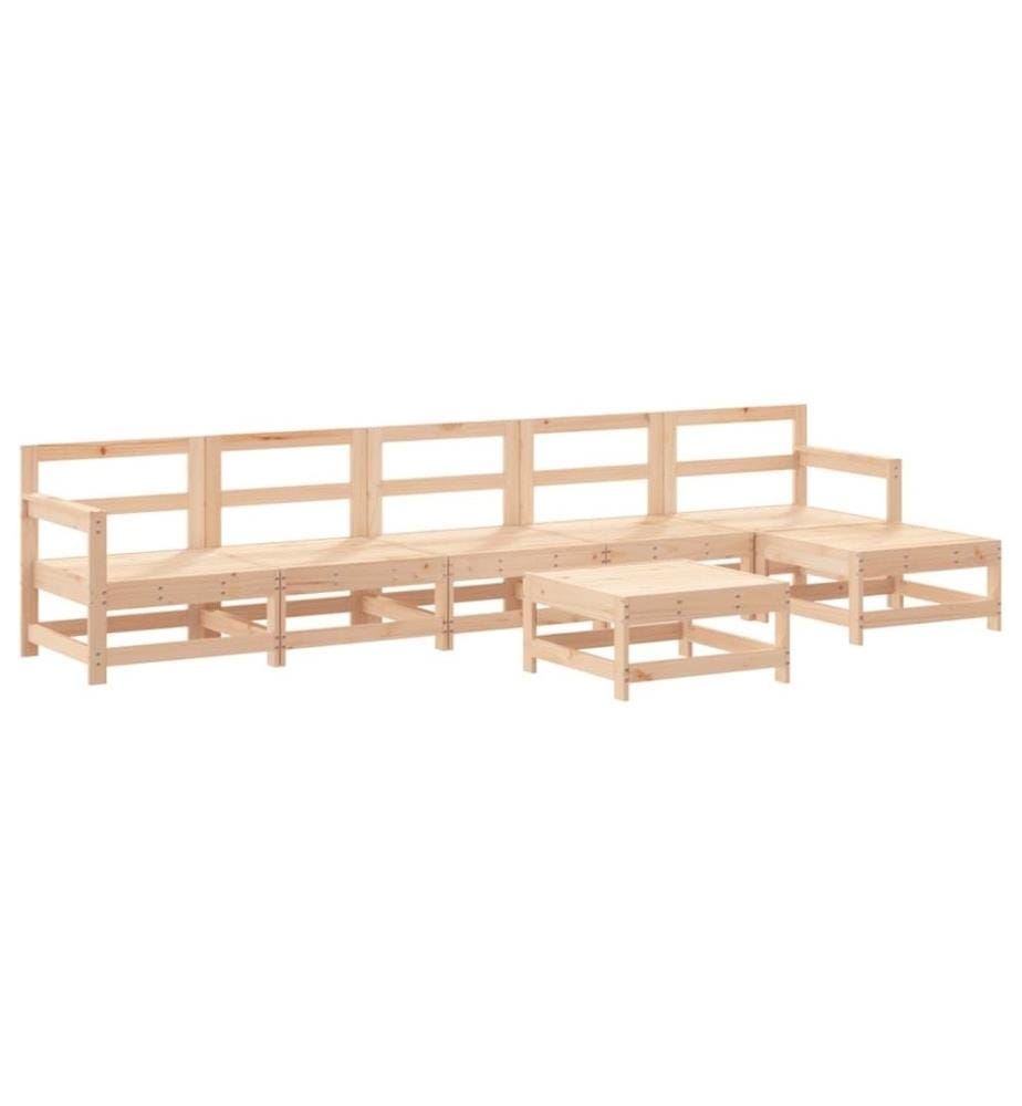 7-tlg. Garten-Lounge-Set Massivholz Kiefer