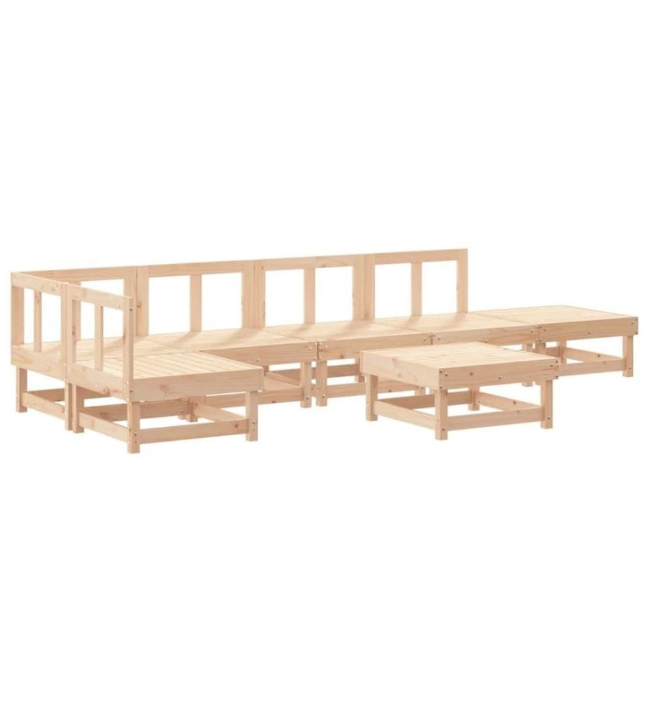 7-tlg. Garten-Lounge-Set Massivholz Kiefer