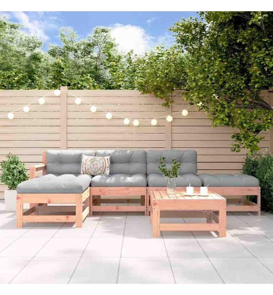 6-tlg. Garten-Lounge-Set Massivholz Douglasie