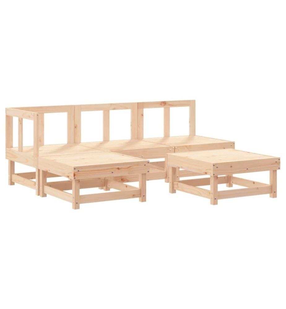 5-tlg. Garten-Lounge-Set Massivholz Kiefer