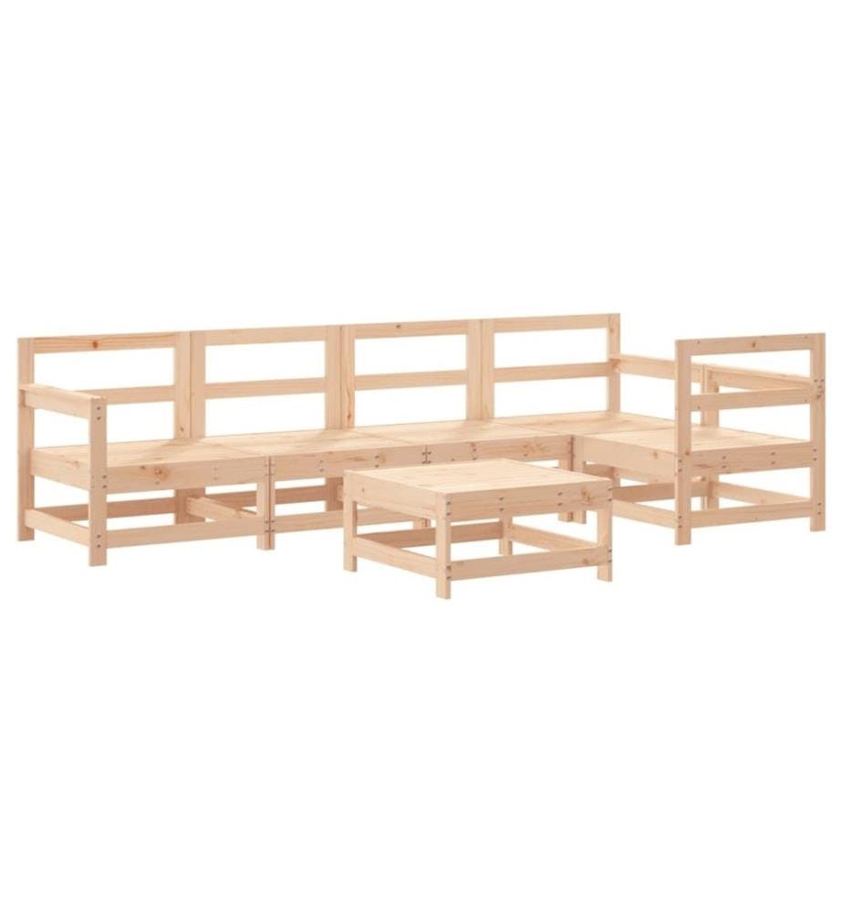 6-tlg. Garten-Lounge-Set Massivholz Kiefer