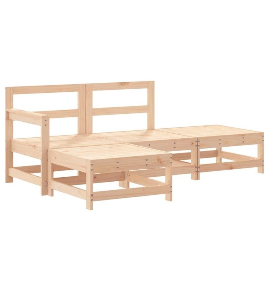 4-tlg. Garten-Lounge-Set Massivholz Kiefer