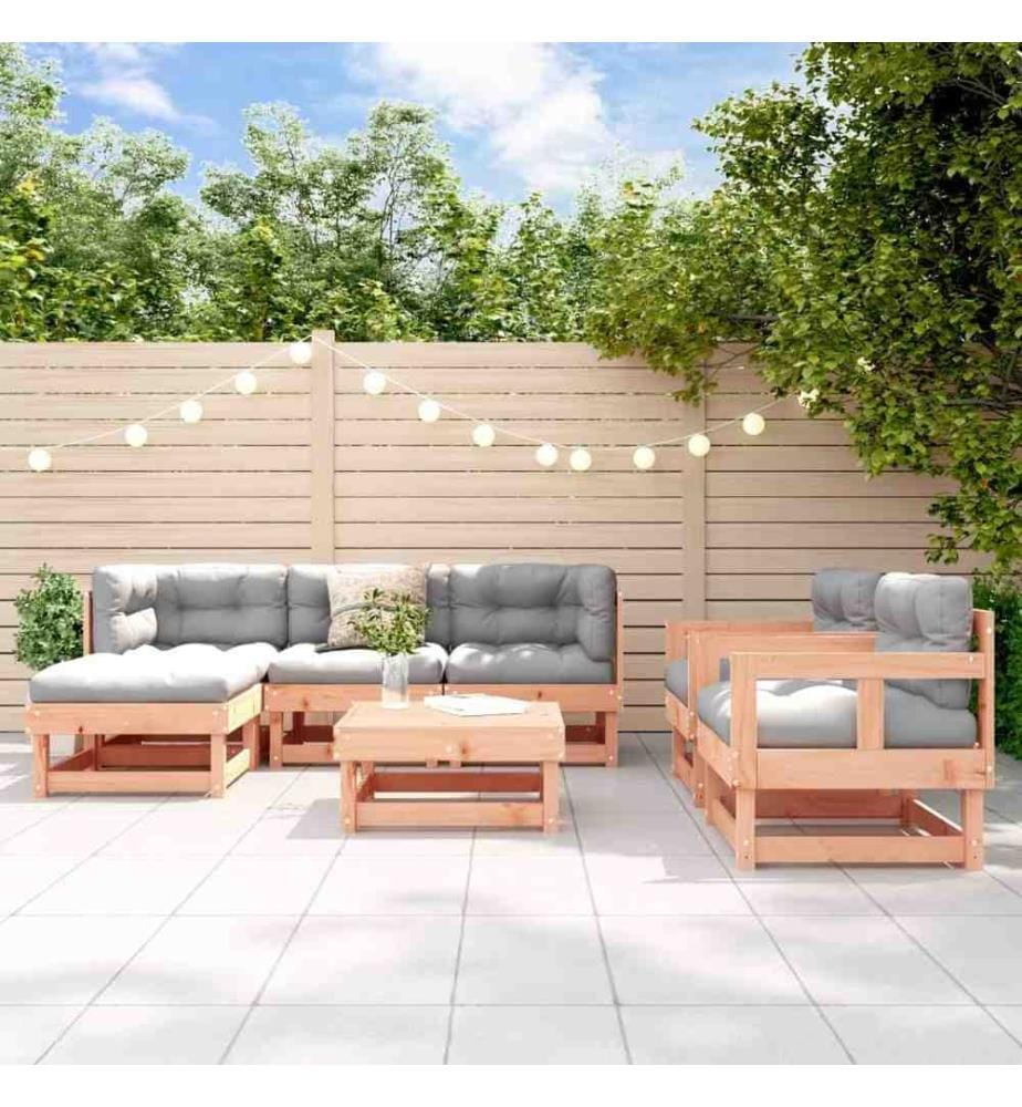 Salon de jardin 7 pcs bois massif douglas