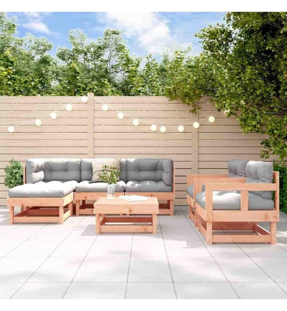 7-tlg. Garten-Lounge-Set Massivholz Douglasie
