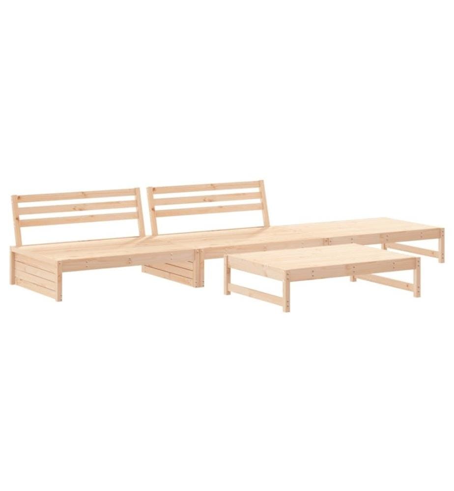 Salon de jardin 4 pcs bois massif de pin
