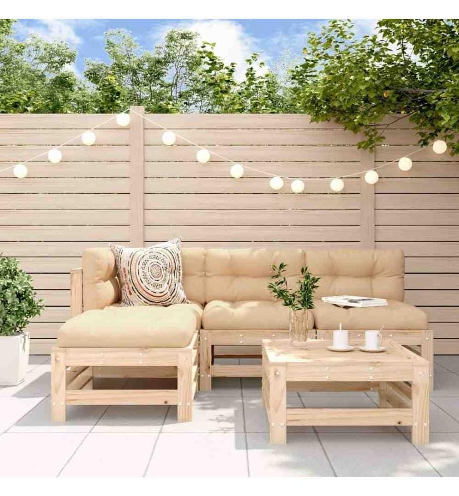 5-tlg. Garten-Lounge-Set Massivholz Kiefer