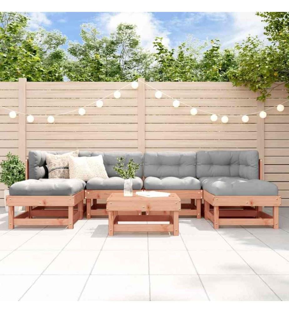 7-tlg. Garten-Lounge-Set Massivholz Douglasie