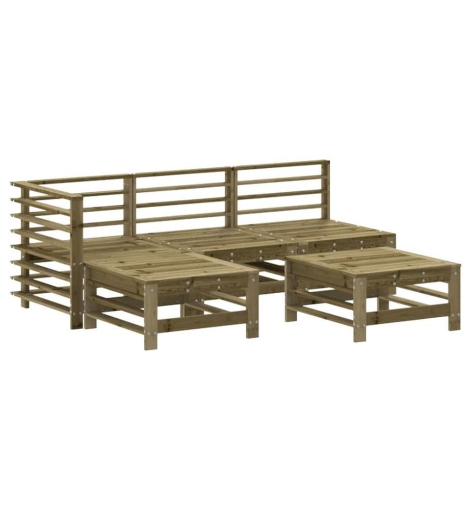 5-tlg. Garten-Lounge-Set Kiefernholz Imprägniert