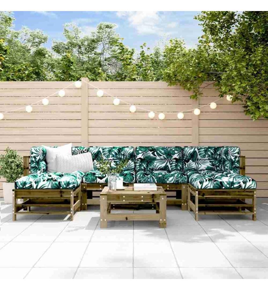 7-tlg. Garten-Lounge-Set Kiefernholz Imprägniert