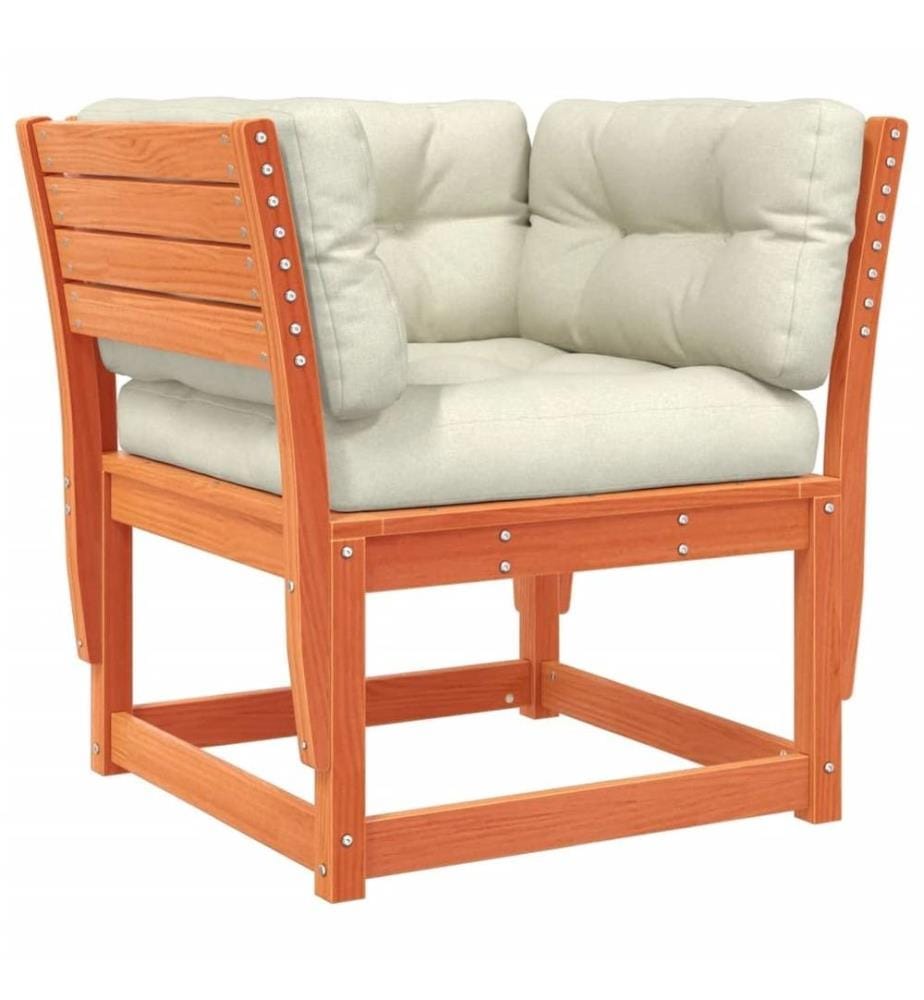 8tlg. Garten-Lounge-Set mit Kissen Wachsbraun Massivholz Kiefer