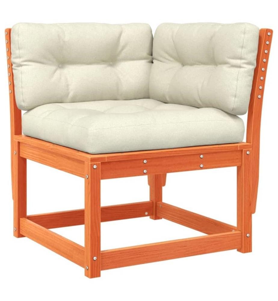 8tlg. Garten-Lounge-Set mit Kissen Wachsbraun Massivholz Kiefer
