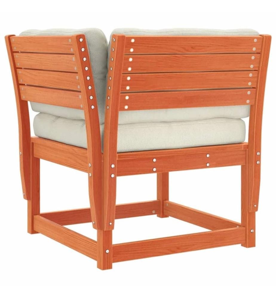 8tlg. Garten-Lounge-Set mit Kissen Wachsbraun Massivholz Kiefer